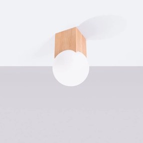 Осветително тяло за таван в естествен цвят със стъклен абажур 12x12 cm Rayer – Sollux