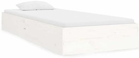 820063 vidaXL Рамка за легло бяла масивно дърво 75x190 см Small Single
