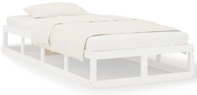 820822 vidaXL рамка за легло бяла 75x190 см Small Single дърво масив