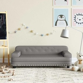 3196290 vidaXL Детски диван сив 90x53x30 см изкуствена кожа