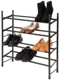Черен метален телескопичен шкаф за обувки - Compactor