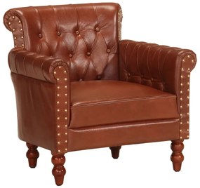 288287 vidaXL Фотьойл, кафяв, естествена козя кожа