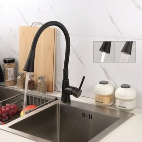 Смесител за кухня ICF 7108223 HAVANA BLACK / ИЗЦЯЛО ЧЕРЕН МАТ, месингов, черен, 14.75x43.6х9.5см