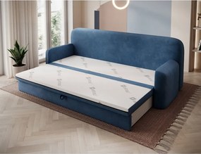 Син разтегателен диван с място за съхранение от рипсено кадифе 236 cm Elioss – ELTAP