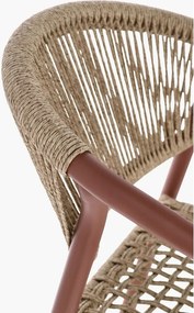 Червен /в естествен цвят метален градински стол Canarias – Bizzotto