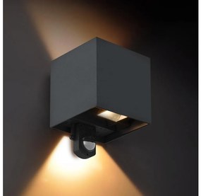Brilagi - LED външно стенно осветително тяло с сензор CUBE LED/6W/230V антрацит