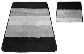Черни нехлъзгави килими от две части 50 cm x 80 cm + 40 cm x 50 cm