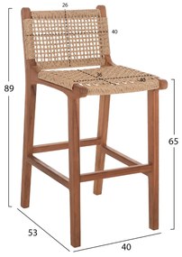 Бар стол HM9381.01 тиково дърво