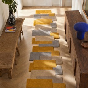 Пътека от жълта и бежова вълна , 60 x 230 cm Collage - Flair Rugs