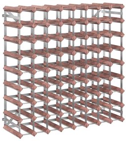 340894 vidaXL Стойка за вино за 72 бутилки, кафява, бор масив