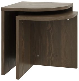 Тъмнокафяви масички за кафе в комплект 2 бр. от масивен бор Combine – Karup Design