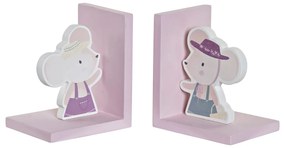 Raamatutugi DKD Home Decor LD-173251 12,5 x 9,5 x 14,5 cm Мишка Детски Дървен MDF (2 броя)