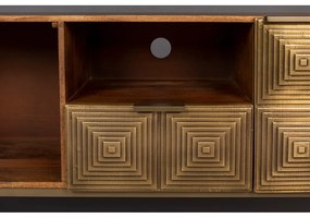 ТВ масичка от мангово дърво в златисто 40x60 cm Volan - Dutchbone