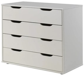 Бяло повдигнато детско легло от масивен бор с място за съхранение и включена подматрачна рамка 90x200 cm Scott – Vipack