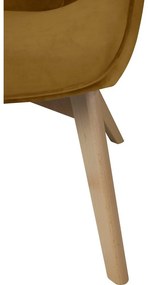 Кадифен фотьойл с табуретка горчица Niko – Ropez