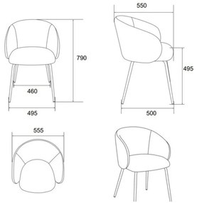 Кремави тапицирани трапезни столове в комплект 2 бр. Eleanor – Actona