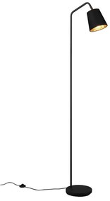 Черна подова лампа с текстилен абажур (височина 148 cm) Buddy - Trio