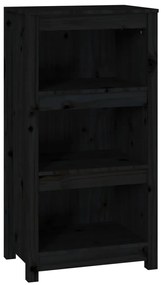 821708 vidaXL Библиотека, черна, 50x35x97 см, бор масив