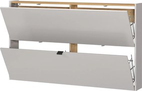 Кремава накланяща се/висяща стойка за обувки от декор от дъб 140x83x18 cm Ameca – Germania
