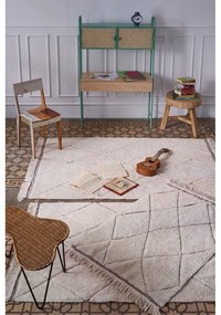 Кремав ръчно изработен памучен килим подходящ за пране 140x200 cm Bereber – Lorena Canals