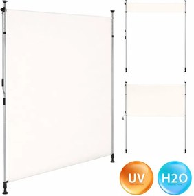 Свободностояща тента за балкон, параван за тераса с дръжка - бежова