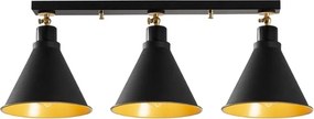 Метално осветление Arden E27 с три светлини в черен цвят 72x20x26см.