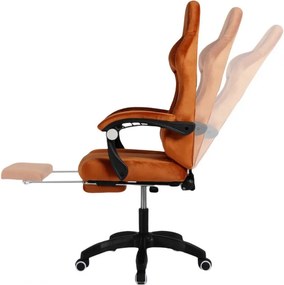 Офис стол с масаж - кафяво кадифе