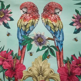 Зелено-синьо единично спално бельо от памучен сатен 135x200 cm Paradise Parrot – Matthew Williamson