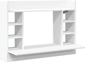 847968 vidaXL Бюро за стенен монтаж, бяло, 105x48x75 см, инженерно дърво