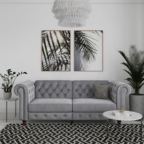 Светлосив кадифен диван 236 cm Felix – Støraa