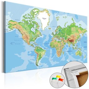 Декоративен подарък - Световна география [Коркова карта] 60х40