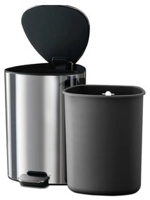 Пластмасово кошче за боклук с педал в сребрист цвят 5 l Luxe – Joseph Joseph