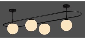 Черно таванно осветително тяло, дължина 124 cm Elips - Squid Lighting