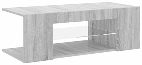 822666 vidaXL ТВ шкаф с LED осветление, сив сонома, 90x39x30 см