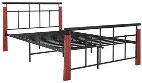 324892 vidaXL Рамка за легло, метал и дъбов масив, 120x200 см