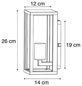 Интелигентна стенна лампа черна 26 см IP44 с WiFi ST64 - Charlois