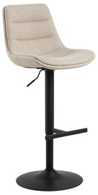 Черен/бежов бар стол с регулируема височина (височина на седалката 65 cm) Adisa – Actona