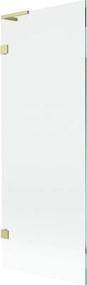 Mexen Lunar L параван за вана с едно крило 70 x 150 см, прозрачен, златист мат - 897L-070-000-55-00
