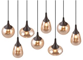 Черно-оранжева висяща лампа със стъклен абажур Lumina - Trio