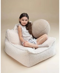 Светлокафява детска възглавница за диван от букле Ball – Wigiwama