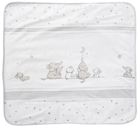Бяло/сиво бебешко одеяло от микроплюш 80x80 cm Sternenzauber – Roba