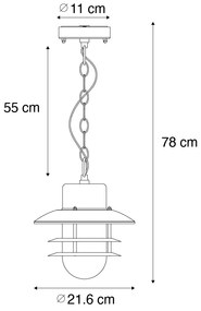 Индустриална висяща лампа ръждиво кафява IP44 - Shell