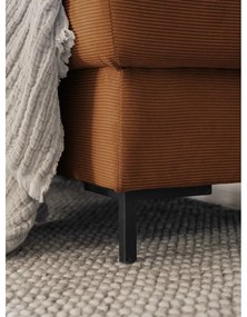 Оранжево-кафяв разтегателен ъглов диван от рипсено кадифе (ляв ъгъл) Lofty Lilly – Miuform