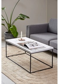 Бяла масичка за кафе с плот от имитация на мрамор 55x110 cm Barossa – Actona