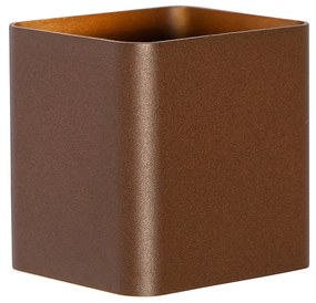 Модерна стенна лампа ръждиво кафява с LED IP54 квадратна - Evi