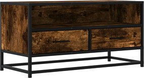 848811 vidaXL ТB шкаф, опушен дъб, 80x34,5x40 см, инженерно дърво и метал