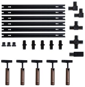 Модерна релсова система за осветление с 5 прожектора тъмен бронз 1-фазов GU10 35mm - Iconic Jeana Luxe