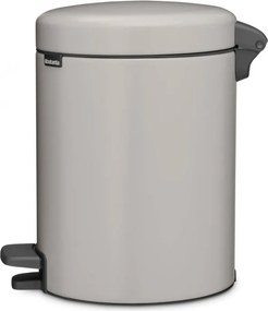 Кош за боклук с педал Brabantia NewIcon 1010434, 5 л, Леко затваряне, Противоплъзгаща основа, Светлосив