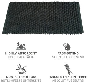 Тъмнозелен текстилен килим за баня 50x80 cm Solivo – Wenko