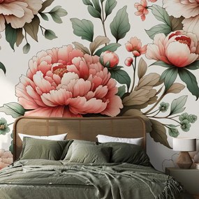 Тапет – Романтични розови божури